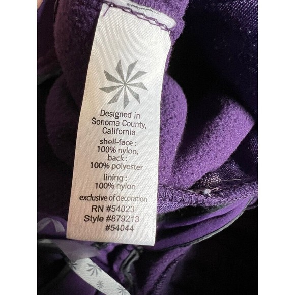 Athleta Floral Design Soft Shell Fleece Lined Ski/Snow Pants Purple Size 6 Tall - Picture 7 of 10